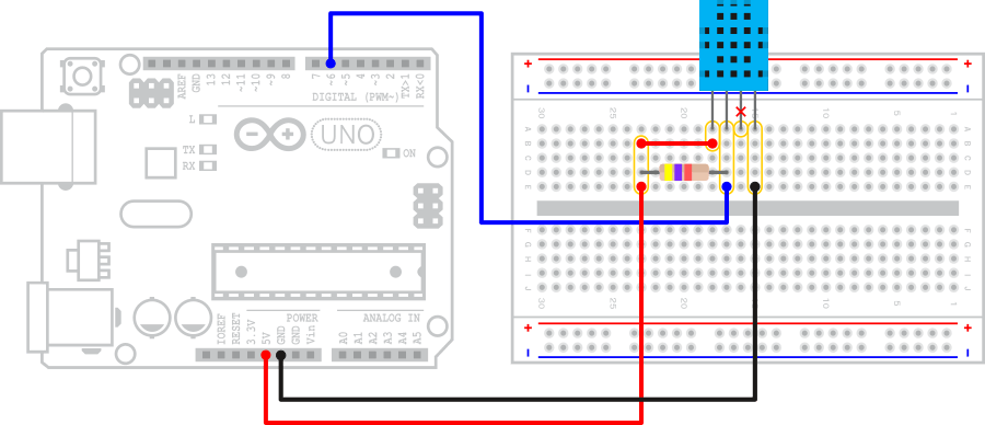 Esquema montagem dht11