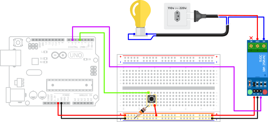 Esquema rele arduino