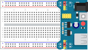 Protoboard arduino com fonte